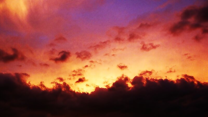 Clouds at Sunset — Sun