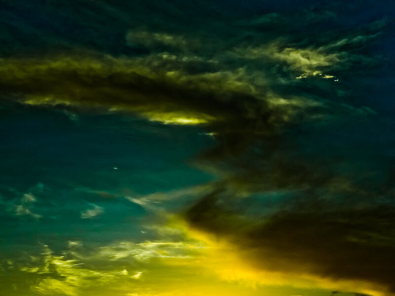 Clouds at Sunset — Yellow, Dramatic, Photograph