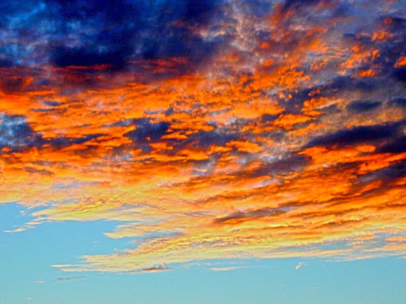 Clouds During Sunset — Orange, Dramatic, Photograph, Sky, Blue, Yellow