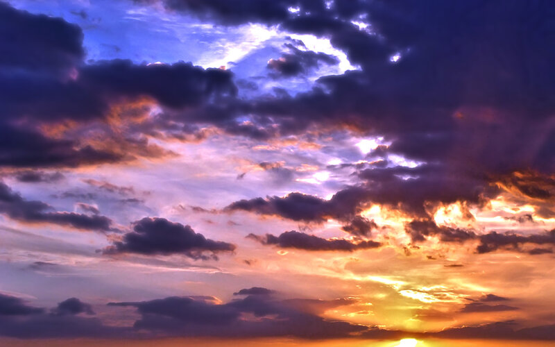 Clouds During Sunset — Orange, Dramatic, Photograph, Sky, Sun
