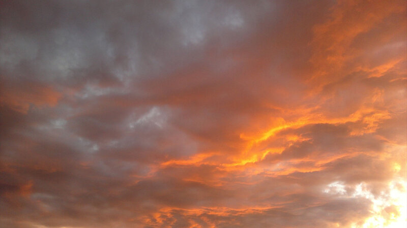 Clouds During Sunset — Orange, Dramatic, Photograph