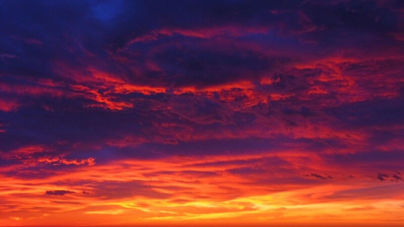 Clouds During Sunset — Red, Dramatic, Photograph, Sky