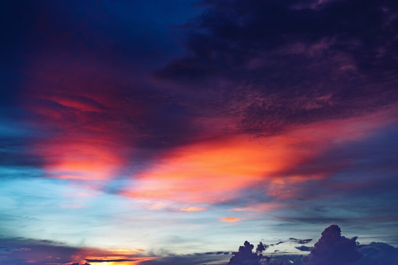 Clouds During Sunset — Red, Dramatic