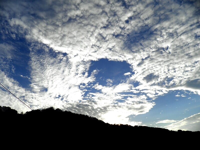 Clouds Forming Heart Shape — Blue, Dramatic