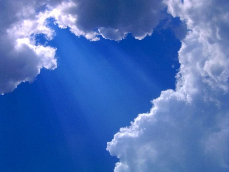 Clouds Forming Heart Shape — Blue