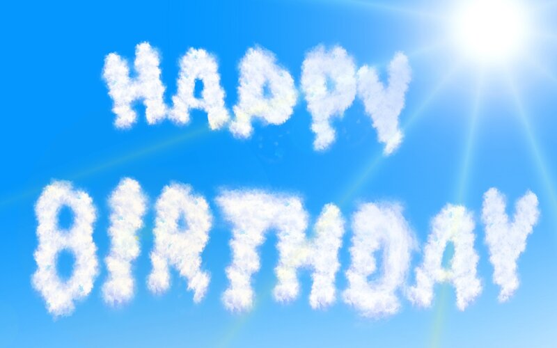 Clouds Forming Text — Blue