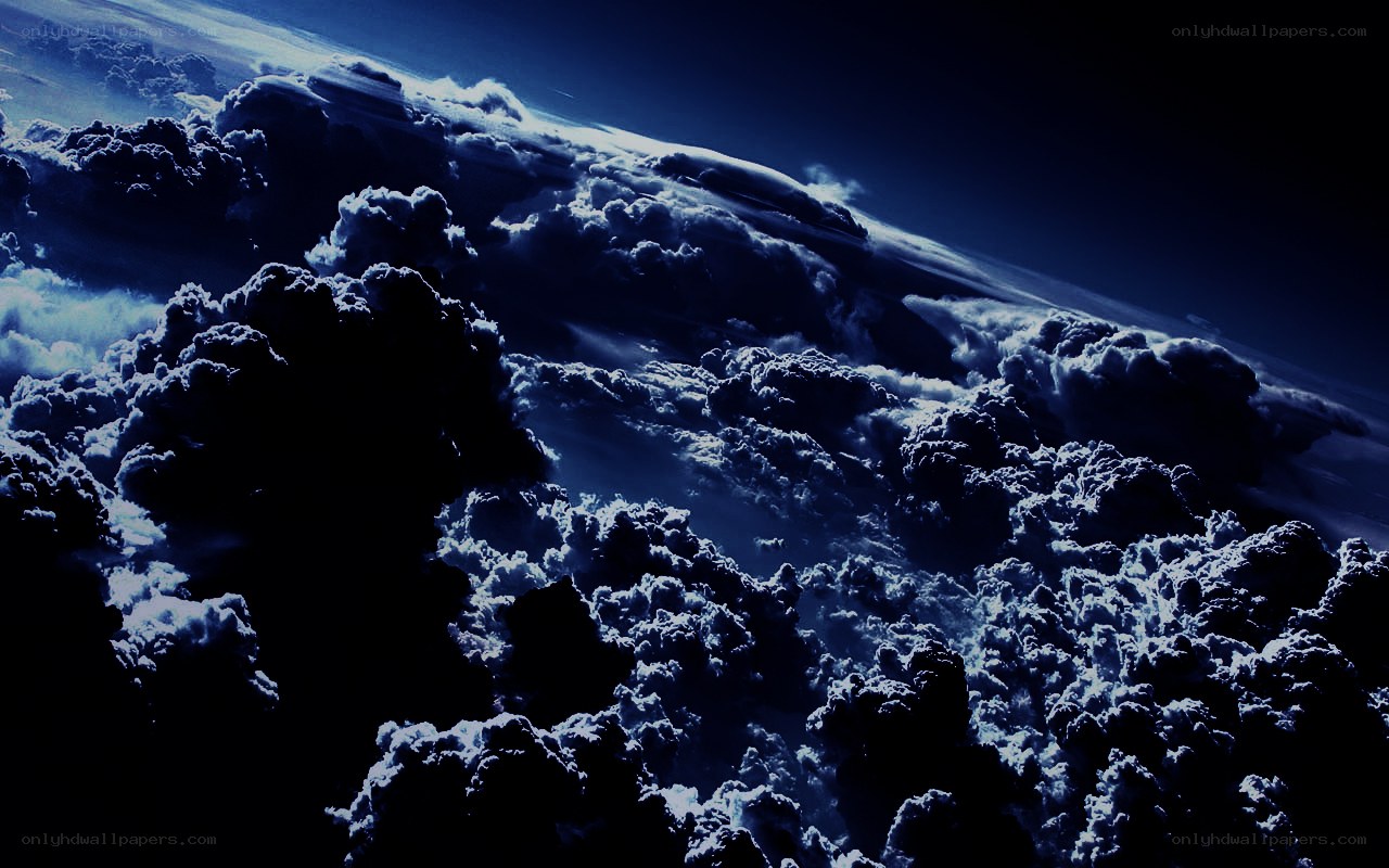 clouds from above at night