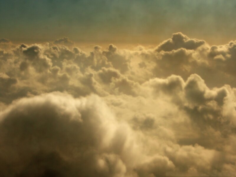 clouds from above at sunset