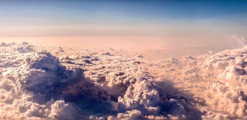 clouds from above at sunset