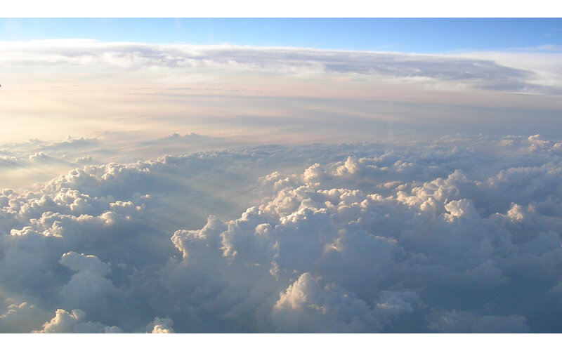 clouds from above at sunset