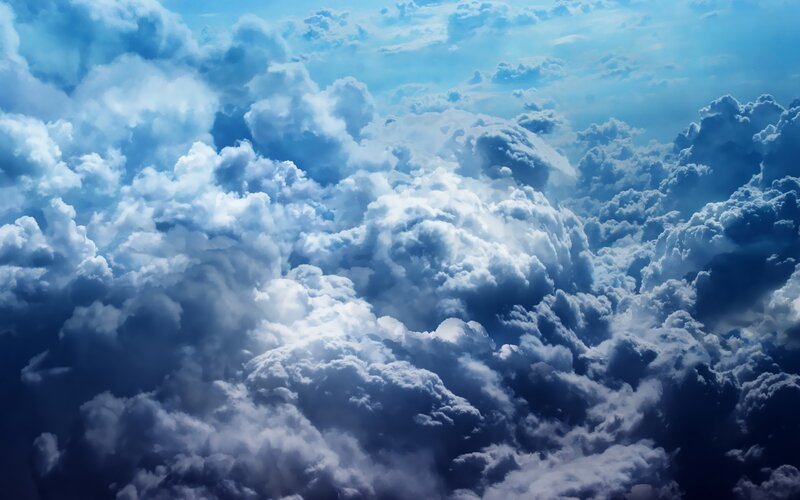 Clouds from Above — Blue, Digital Art