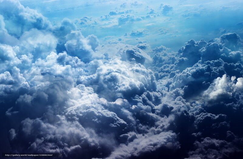 Clouds from Above — Blue, Dramatic, Photograph