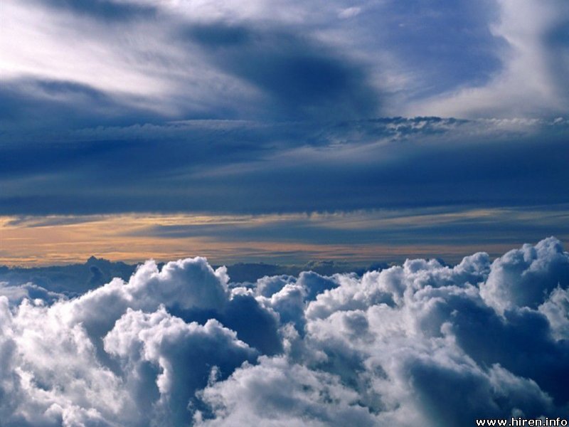 Clouds from Above — Blue, Dramatic, Sunset, Photograph