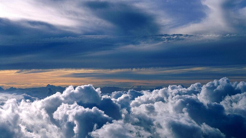 Clouds from Above — Blue, Dramatic, Sunset