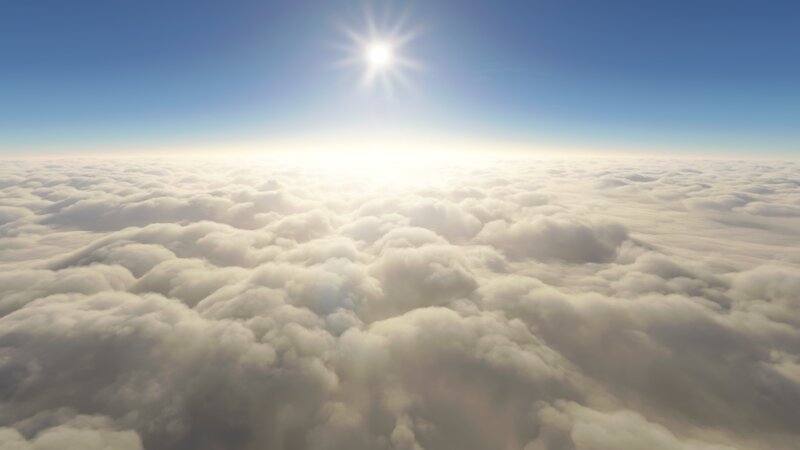 Clouds from Above — Blue, Serene, Morning, 3d Render