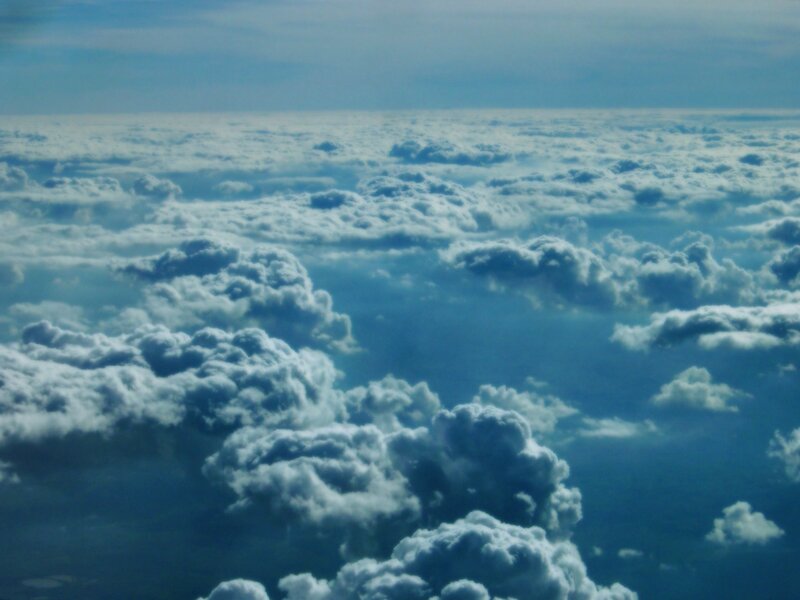 Clouds from Above — Blue, Serene, Photograph, Sky, Airplane Window