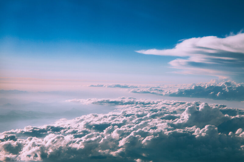 Clouds from Above — Blue, Serene, Photograph, Sky, Mountains