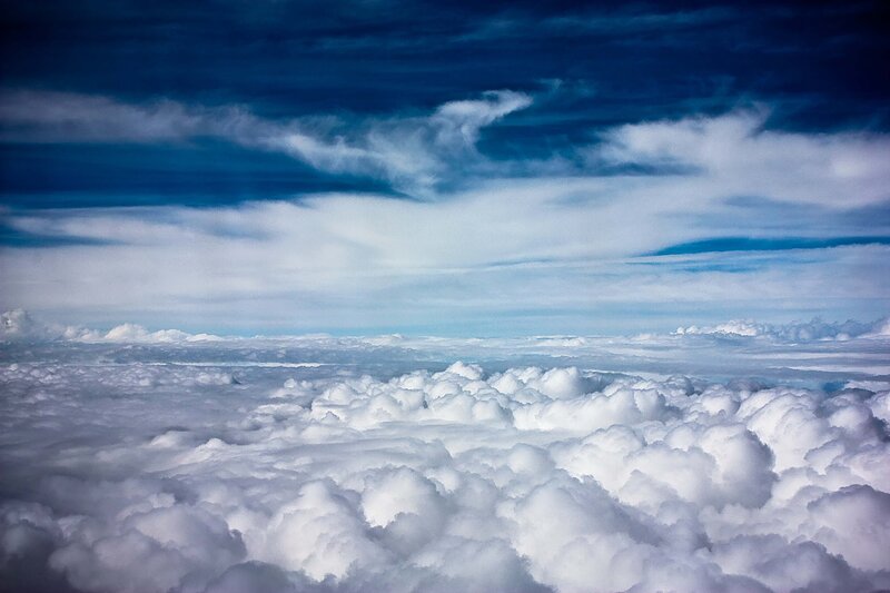 Clouds from Above — Blue, Serene, Photograph, Sky