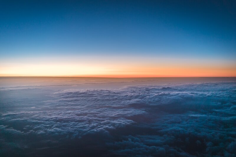 Clouds from Above — Blue, Serene, Sunrise, Photograph, Sky