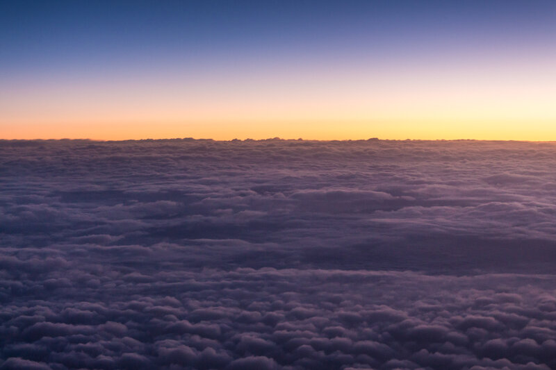 Clouds from Above — Blue, Serene, Sunrise