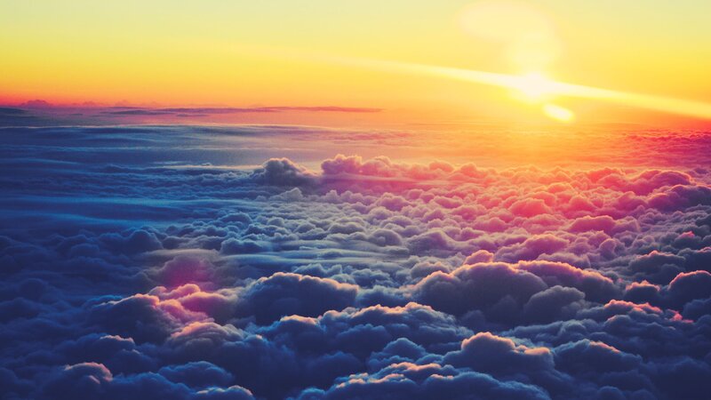 Clouds from Above — Blue, Serene, Sunset, Photograph