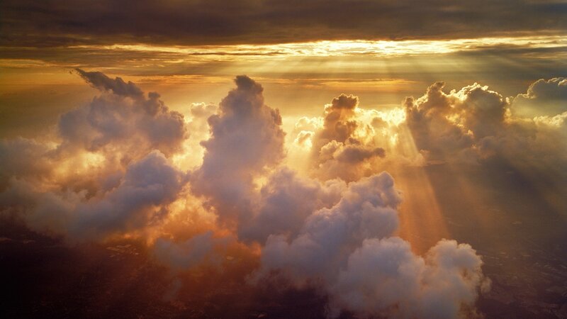 Clouds from Above — Gold, Dramatic, Sunset, Photograph