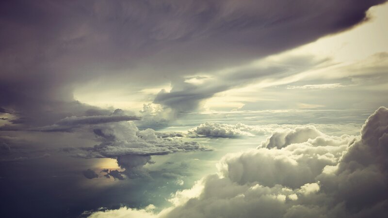 Clouds from Above — Gray, Dramatic, Afternoon