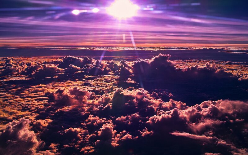 Clouds from Above — Purple, Dramatic