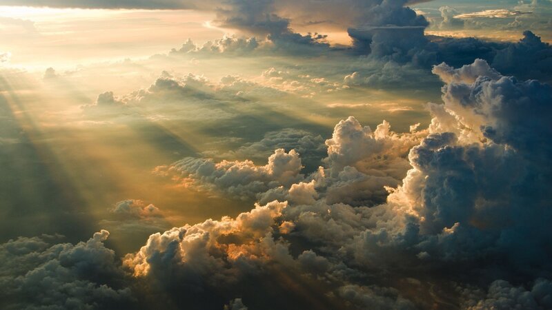 Clouds from Above — White, Dramatic, Sunset, Photograph