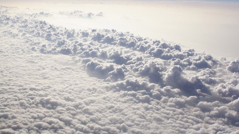 Clouds from Above — White, Serene, Photograph, Sky, Gray