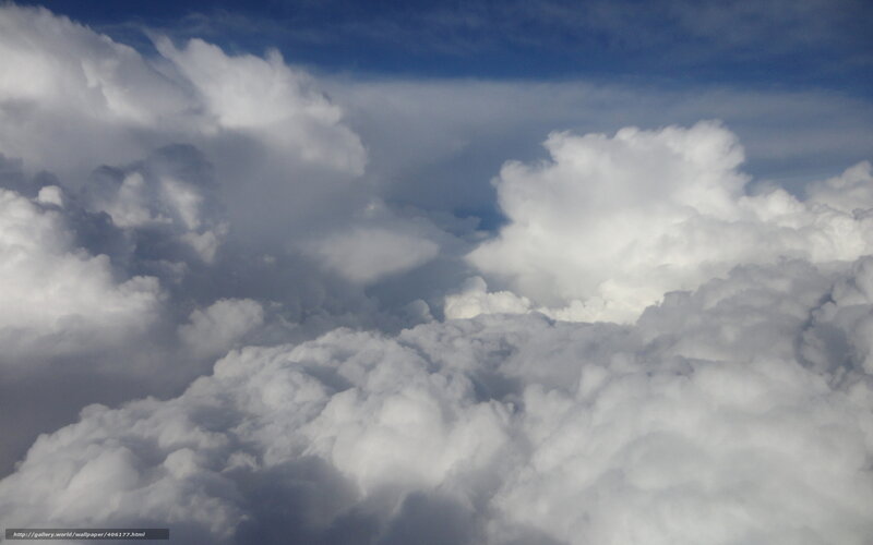 Clouds from Above — White, Serene, Photograph, Sky