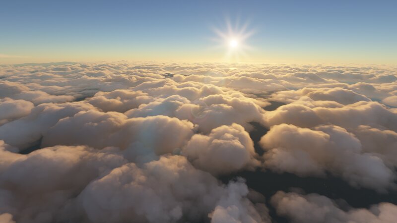 Clouds from Above — White, Serene, Sunrise