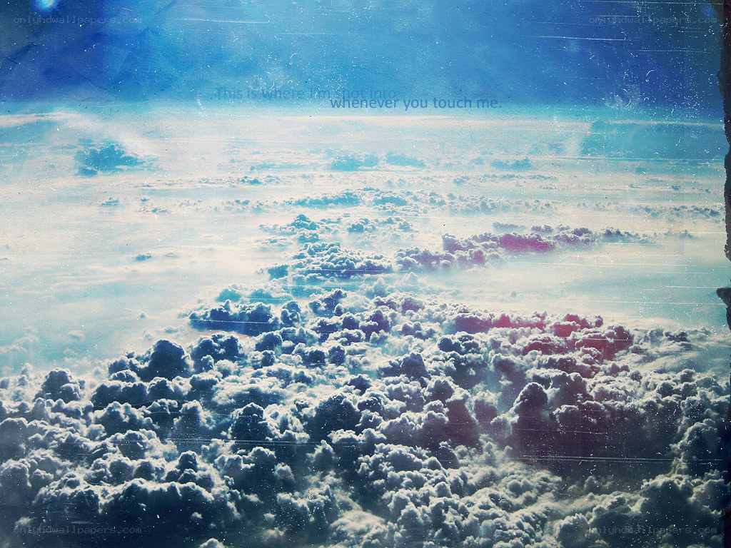 clouds from above with text