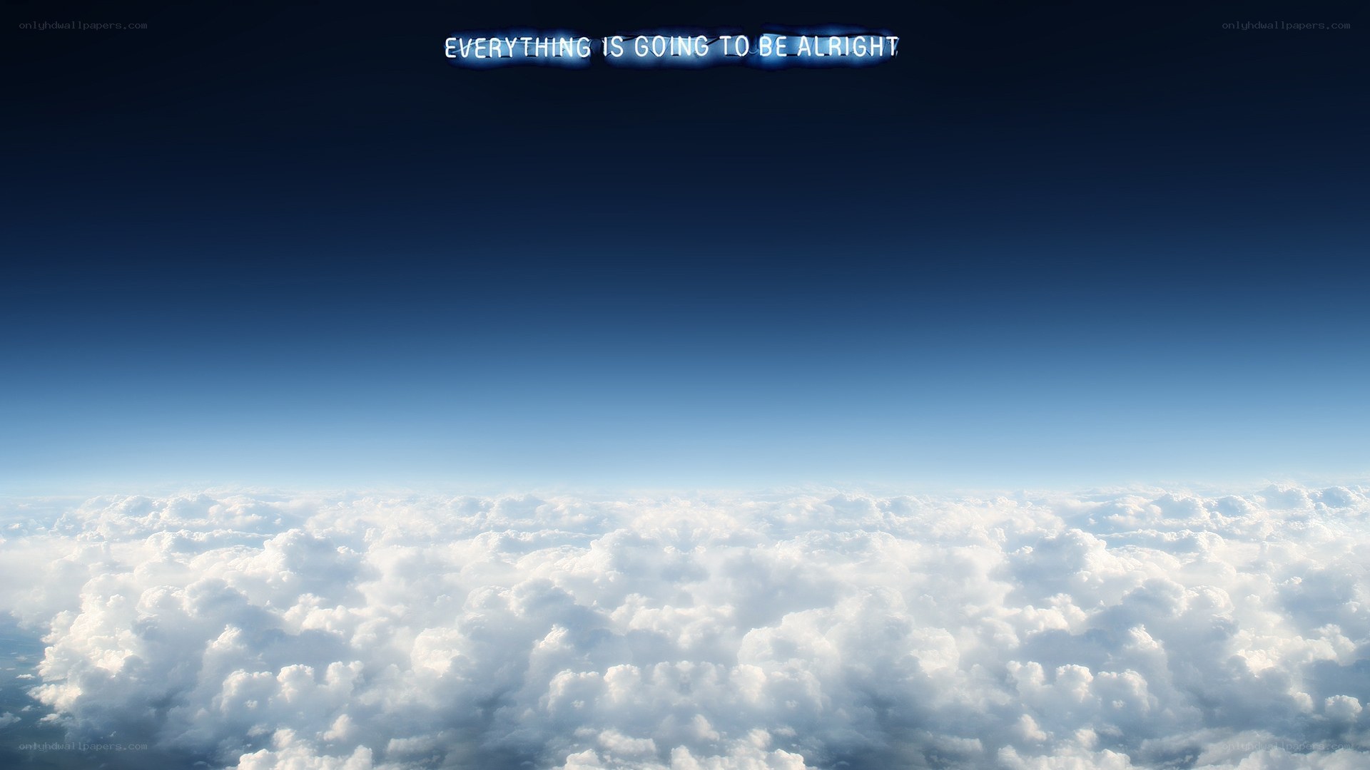 clouds from above with text