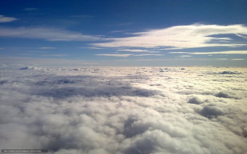 Clouds from Airplane — Blue, Serene, Afternoon, Photograph, Sky