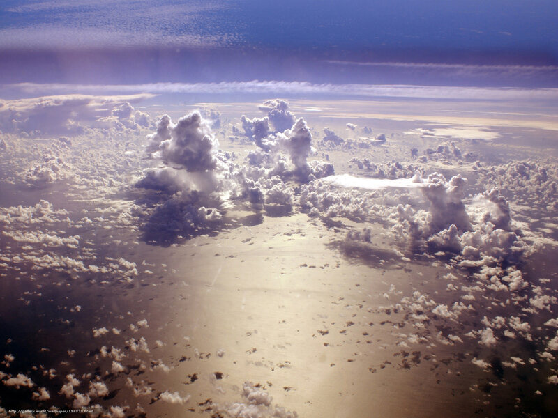 Clouds from Airplane — Blue, Serene, Afternoon