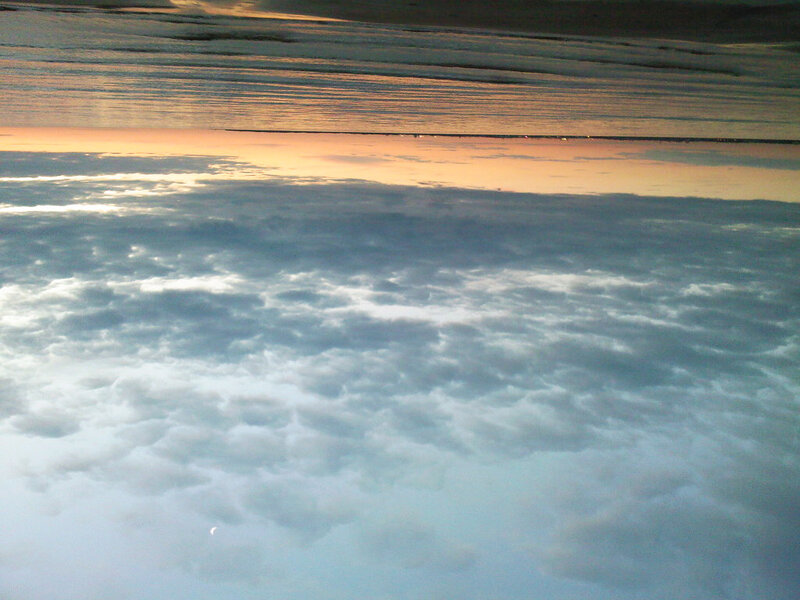 Clouds from Airplane — Blue, Serene, Sunset, Photograph