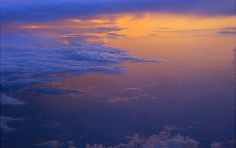 Clouds from Airplane — Orange, Dramatic, Sunset