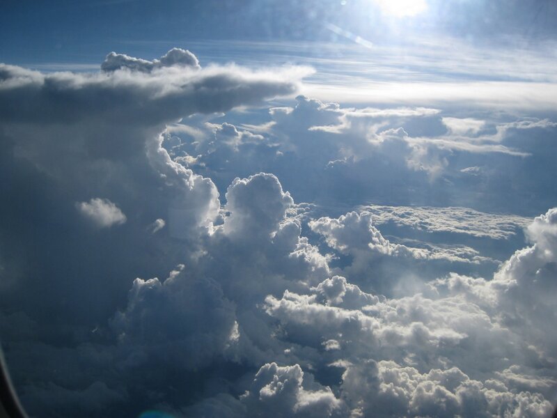 Clouds from Airplane Window — Blue