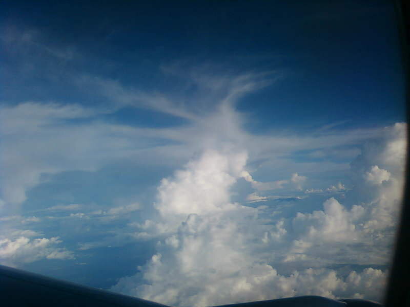 Clouds from an airplane window