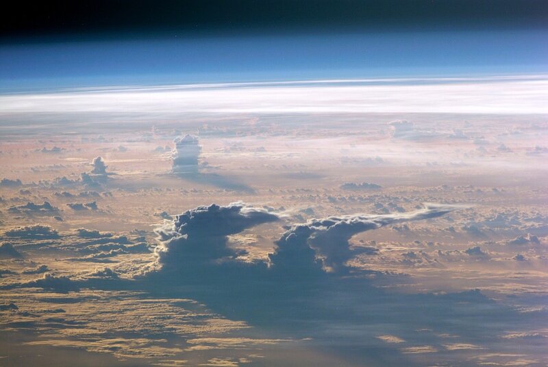 Clouds from Space — Blue, Serene, Daytime, Photograph