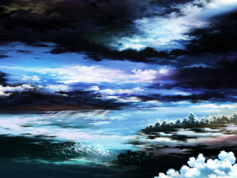 Clouds in a Dark Sky — Blue