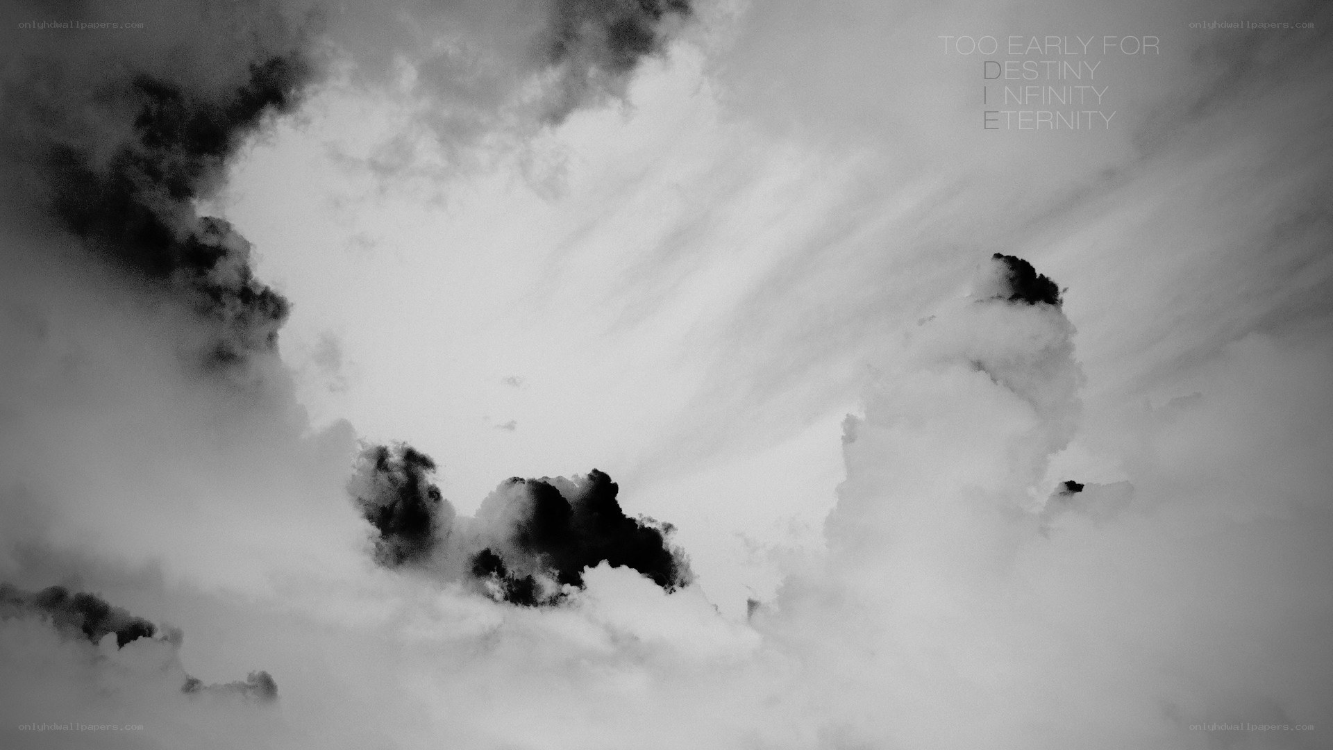 clouds in black and white