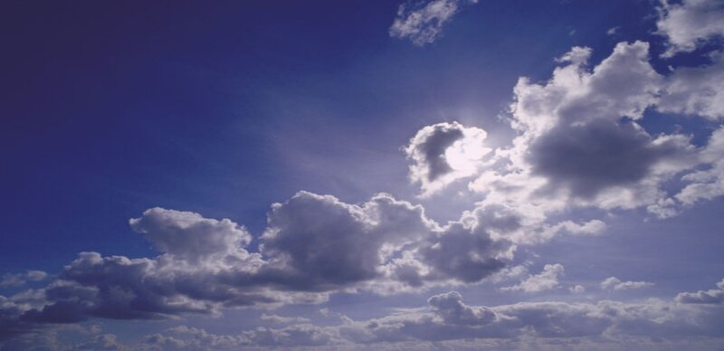 Clouds in Blue Sky — Afternoon, Sun