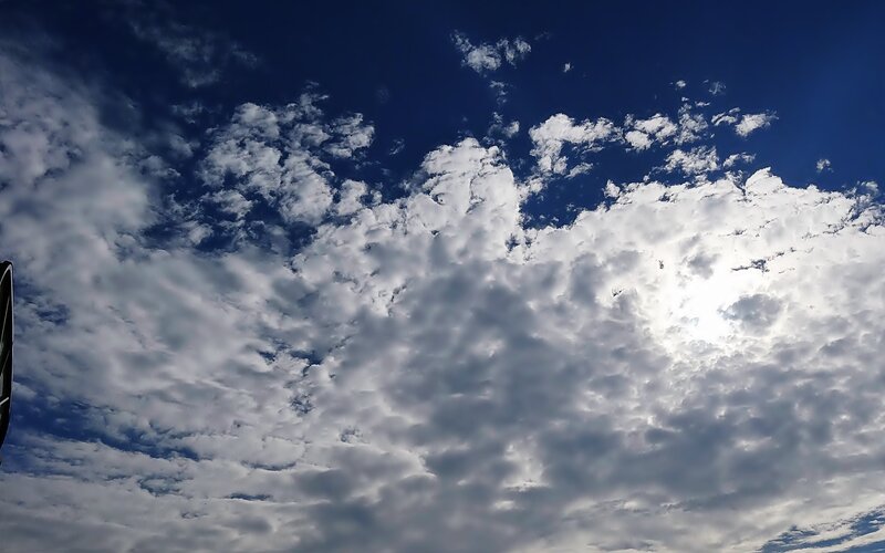 Clouds in Blue Sky — Dramatic, Afternoon, Photograph, Sun, Cloud