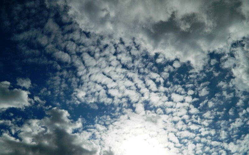Clouds in Blue Sky — Dramatic, Afternoon, Photograph, Sun, White
