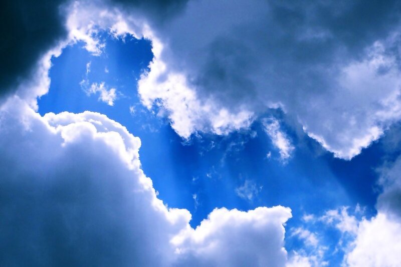 Clouds in Blue Sky — Dramatic, Afternoon, Photograph