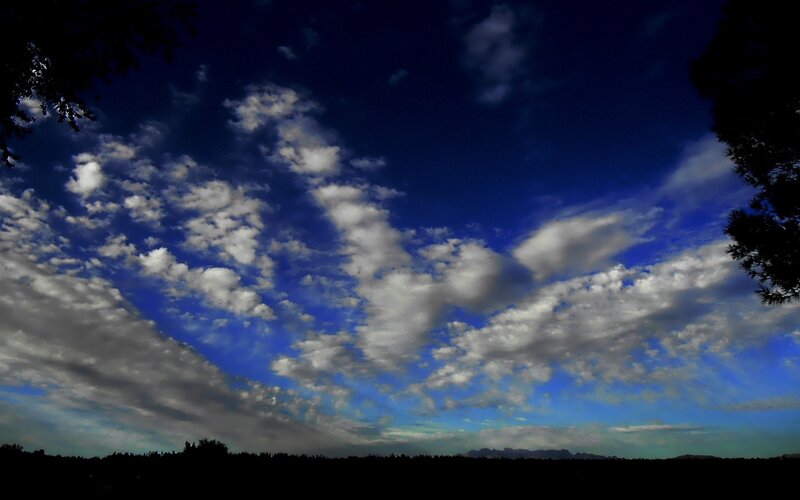 Clouds in Blue Sky — Dramatic, Night
