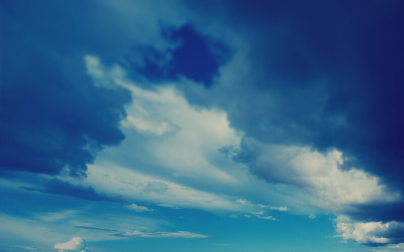 Clouds in Blue Sky — Dramatic, Photograph, Cloud