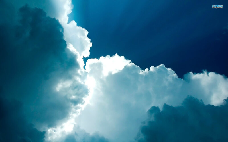 Clouds in Blue Sky — Dramatic, Photograph, Sunlight
